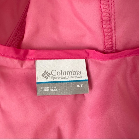 Columbia Toddler Girls Pink Hooded Rain Jacket Raincoat Size 4T - Picture 2 of 2
